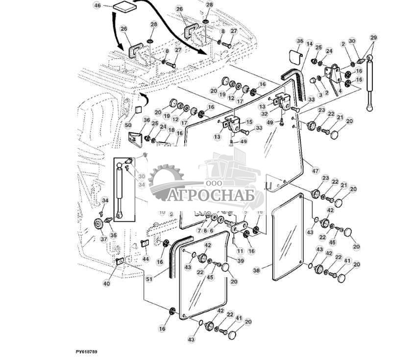 Ветровое стекло, откидное 